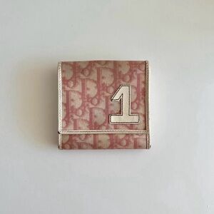 DIOR vintage pink wallet trotter monogram john galliano